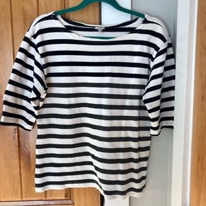 J Crew ombre stripe short sleeve sweatshirt top